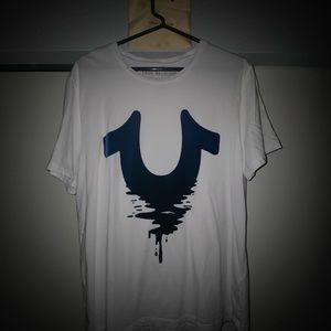 True Religion White drip t-shirt